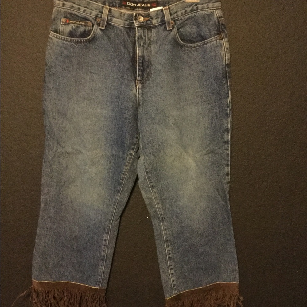 DKNY fringe jeans